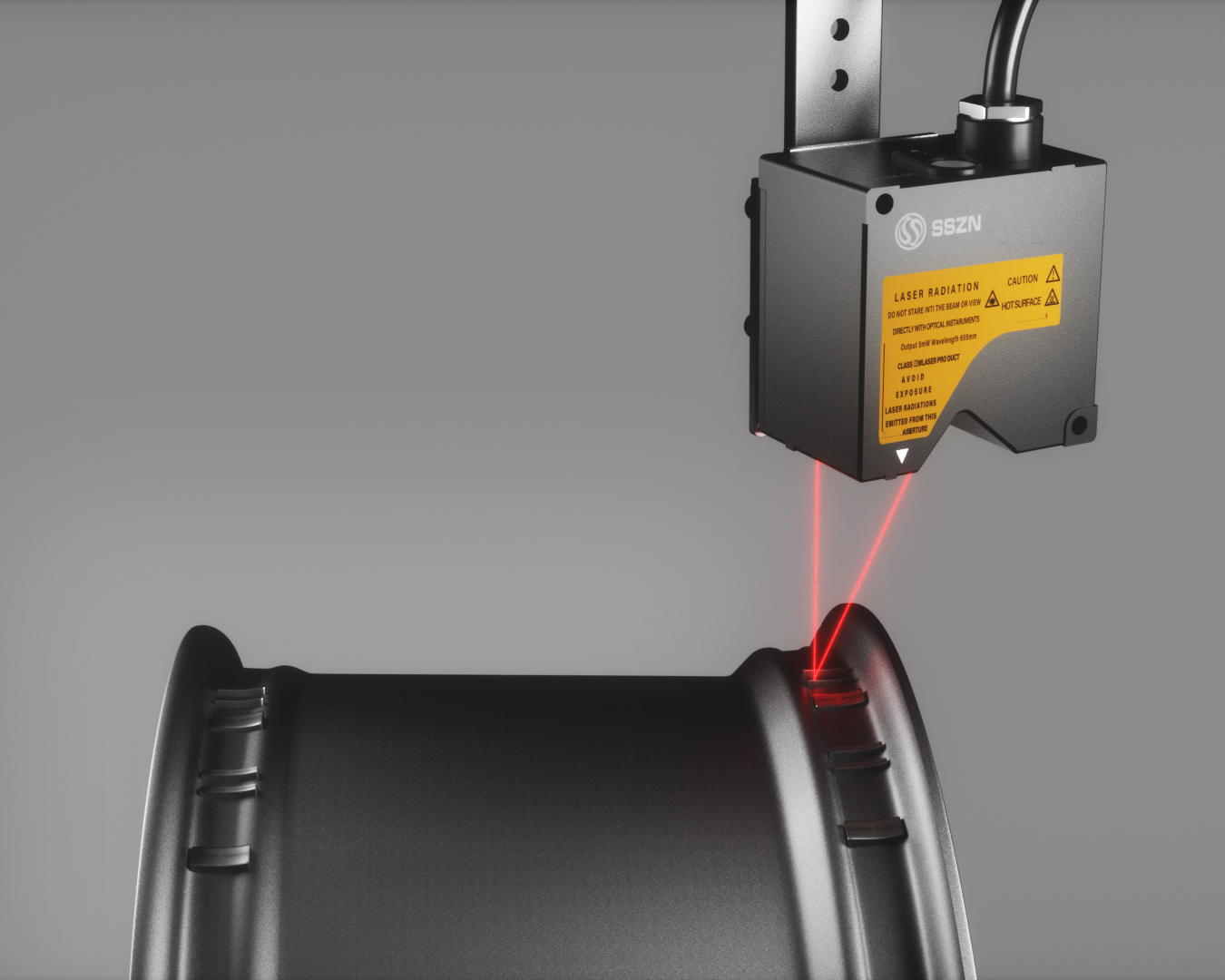 Hub One-Dimensional Code Recognition Using SinceVision's Laser Displacement Sensor for Automotive Applications
