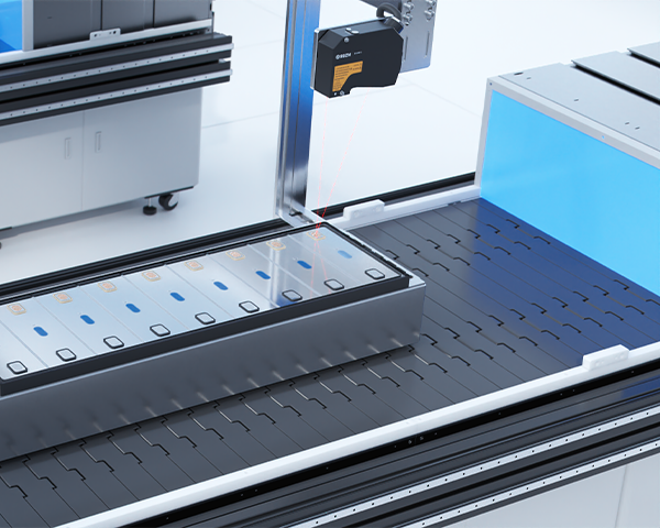Cell Terminal Addressing and Height Measurement with Laser Displacement Sensor
