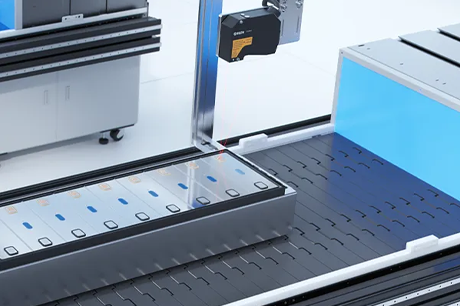 Cell Terminal Addressing and Height Measurement with Laser Displacement Sensor