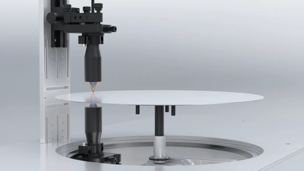 Wafer Thickness Inspection with SinceVision Spectral Confocal Displacement Sensor