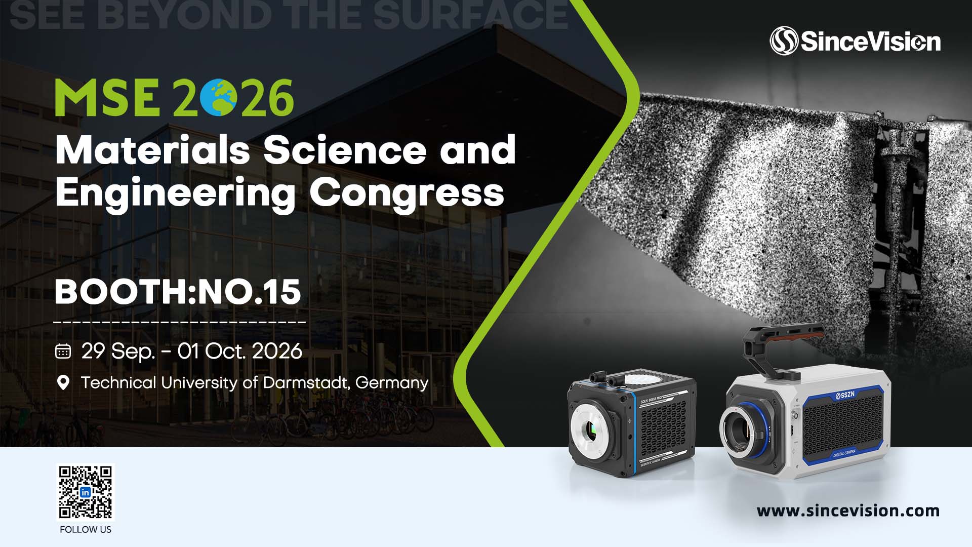 Advancing Materials Science with Next-Gen Scientific Imaging at MSE 2026: Visit SinceVision Booth No. 15